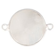 22x16mm 925 Sterling Silver Round Gemstone connector - Moonstone x1|raw }}
