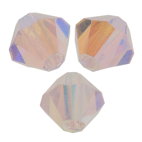 4mm Preciosa Crystal Bicones - MC Bead Rondell - Light Rose AB 2x x30