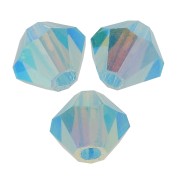 4mm Preciosa Crystal Bicones - MC Bead Rondell - Aqua Bohemica AB 2x x30