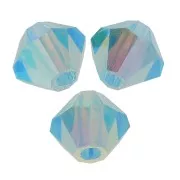 4mm Preciosa Crystal Bicones - MC Bead Rondell - Aqua Bohemica AB 2x x30