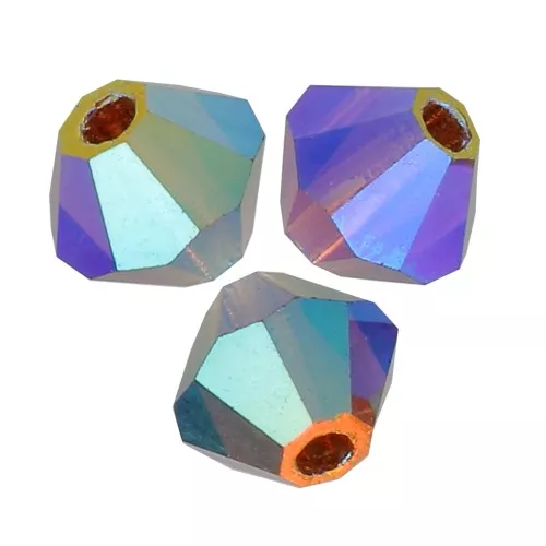 4mm Preciosa Crystal Bicones - MC Bead Rondell - Smoked Topaz AB 2x x30