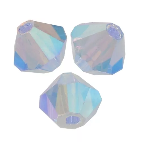 4mm Preciosa Crystal Bicones - MC Bead Rondell - Light Sapphire AB 2x x30