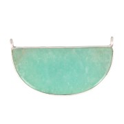 33x19mm 925 Sterling Silver Gemstone connector - Amazonite x1|raw }}
