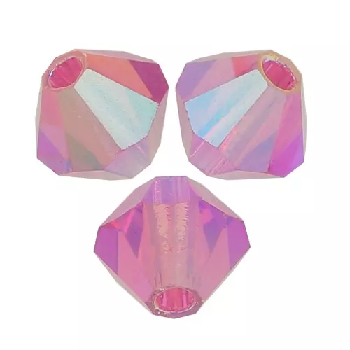 4mm Preciosa Crystal Bicones - MC Bead Rondell - Rose AB 2x x30