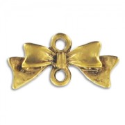 Bowtie spacer 10x20mm Old gold tone x4|raw }}