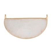 33x19mm 925 Sterling Silver Gemstone connector - Moonstone - Fine Gold Plated x1|raw }}