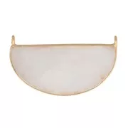 33x19mm 925 Sterling Silver Gemstone connector - Moonstone - Fine Gold Plated x1