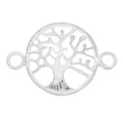 14mm 925 Sterling Silver Round connector - tree of life x1