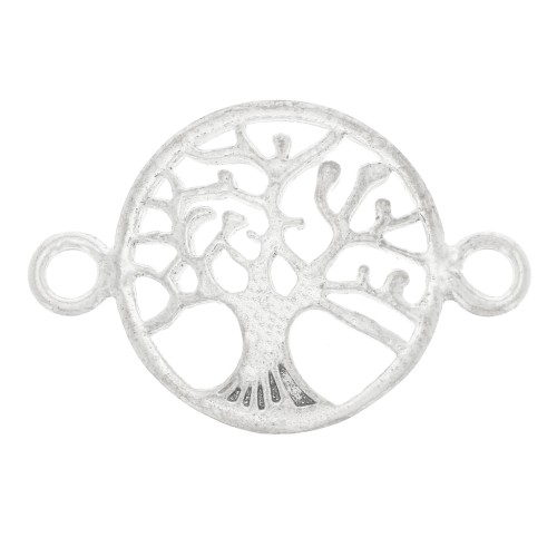 14mm 925 Sterling Silver Round connector - tree of life x1