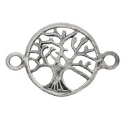 14mm 925 Sterling Silver Round connector - tree of life - oxidized x1|raw }}