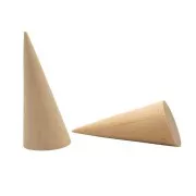 75x30mm Jewellery Display - Cone-shaped wooden ring holder - Natural x1