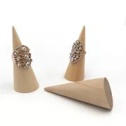 75x30mm Jewellery Display - Cone-shaped wooden ring holder - Natural x1