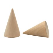 40x25mm Jewellery Display - Cone-shaped wooden ring holder - Natural x1