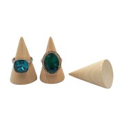 40x25mm Jewellery Display - Cone-shaped wooden ring holder - Natural x1