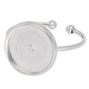 Adjustable thin ring for 12 mm flat bottom cabochon - 304 stainless steel x1