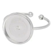 Adjustable thin ring for 12 mm flat bottom cabochon - 304 stainless steel x1
