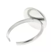 Adjustable thin ring for 12 mm flat bottom cabochon - 316L stainless steel x1