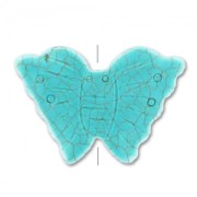 Bead Turquoise Synthetic butterfly 25x35mm x1
