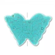 Bead Turquoise Synthetic butterfly 25x35mm x1