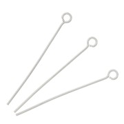 35x0.8mm Stainless steel Eye pins x10