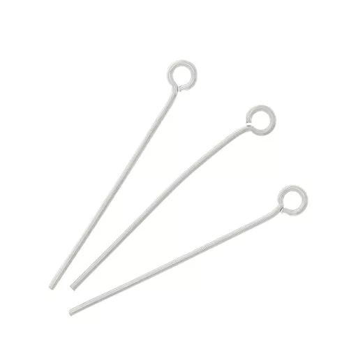 30x0.8mm Stainless steel Eye pins x10