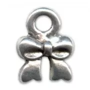 Bowknot charms 11mm Old silver tone x5