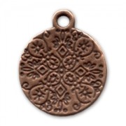 Round charm 18mm Old copper tone x1|raw }}