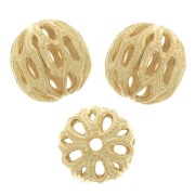 6mm Round filigree beads - Fine Gold plated x10|raw }}