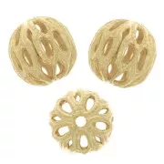 6mm Round filigree beads - Fine Gold plated x10