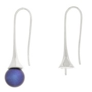 Earwires for 8mm half-drilled beads - Silver Tone x2