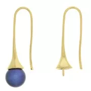Earwires for 8mm half-drilled beads - Fine Gold Plated x2