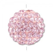 Plasticine round bead strass 12mm Light Rose x1
