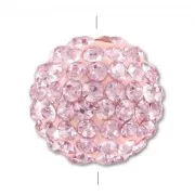 Plasticine round bead strass 12mm Light Rose x1