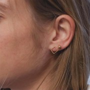 10mm Gold filled Hollow rhombus earstuds x2