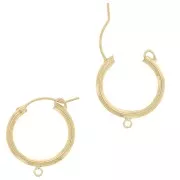 19 mm hoop earrings with open ring - 2.3 mm wire - Gold filled x2