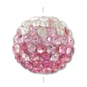 Plasticine round bead rhinestones 12mm Crystal/Light Rose/Rose x1