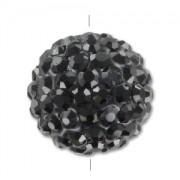 Plasticine round bead rhinestones 10mm Jet x1