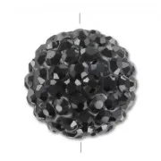 Plasticine round bead rhinestones 10mm Jet x1