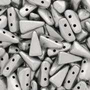 5x8mm Vexolo Glass beads - Silver Mat x30|raw }}