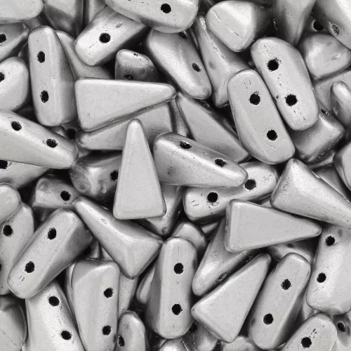 5x8mm Vexolo Glass beads - Silver Mat x30