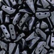 5x8mm Vexolo Glass beads - Jet Hematite x30|raw }}