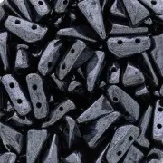 5x8mm Vexolo Glass beads - Jet Hematite x30