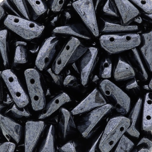 5x8mm Vexolo Glass beads - Jet Hematite x30