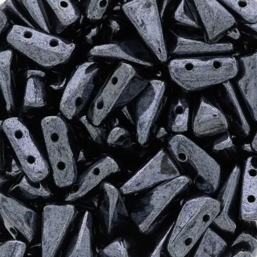 5x8mm Vexolo Glass beads - Jet Hematite x30