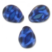 Flat drops 12x16mm Sapphire Mat Peacock AB x6