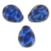 Flat drops 12x16mm Sapphire Mat Peacock AB x6