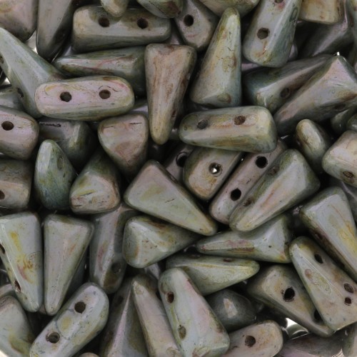5x8mm Vexolo Glass beads - Marbled Green x30