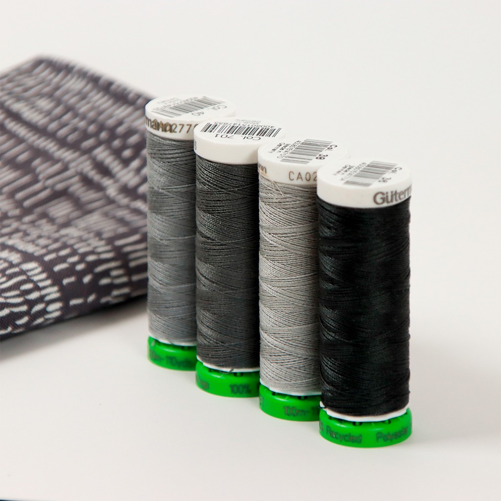 Gütermann recycled polyester sewing thread Black (n°000) x100m
