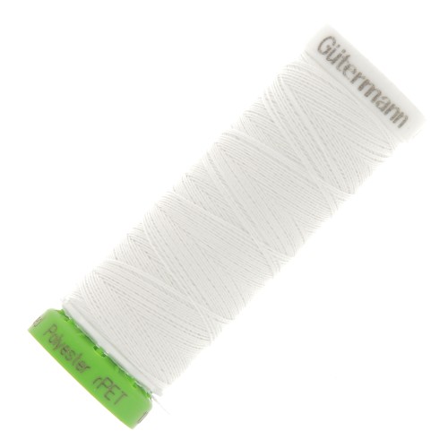 Gütermann recycled polyester sewing thread - White (n°800) x100m