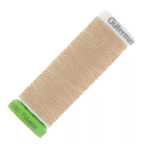 Gütermann recycled polyester sewing thread - Dark Beige (n°186) x100m
